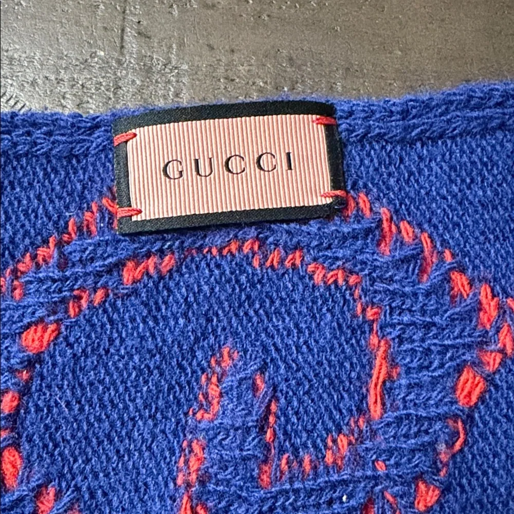Gucci Blue and Red Ghost Scarf
